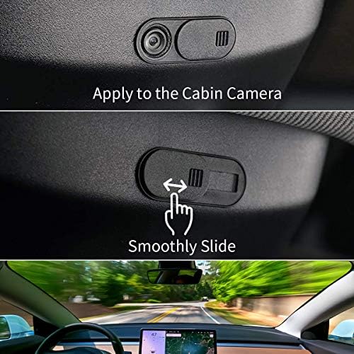 Vliigts Ultra-Fhin Camera Capa Slide para Tesla Modelo 3 / Y Interior Câmera de cabine Laptop PC Bloqueador de adesivos voltados para a webcam Proteger sua privacidade
