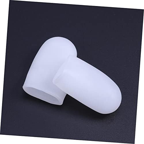 Besportble 12 PC Mates de silicone Protetores de dedo Pacote de suporte de gel de case de capa protetora Pacote de suporte de polegar branco