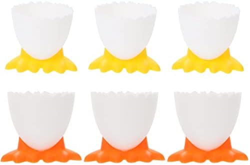 Luxshiny Rayed Egg Somer 6 PCs Copo de ovo Cartoon Frango Pé os ovos Bolido Copo de ovo para para ovos cozidos cozinha mesa