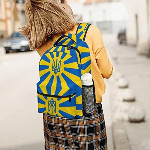 Backpack da bandeira ucraniana Backpack Livro leve embalagem