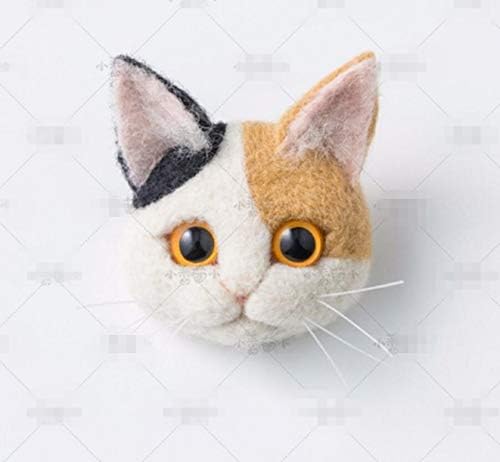 MUGGYZ 1 SET LOOL FELT CAT, DIY feito à mão, criativo Kit de lã de lã de lã de lã Feltelhing Felting Decoration Craft Craft, Kit de feltro de agulha