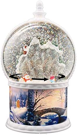 Victory Creative Snowman Musical Snow Globe Spinner 150mm*10,5 h com bateria de brilho em turbilhão, cena rotacionada, cena
