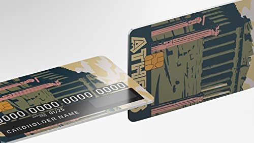 4pcs/adesivo de cartão set com estilo retrô partenon de Atenas - adesivo de vinil trippy para crédito, débito, cartão de transporte,