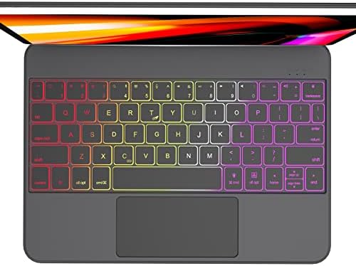 Caixa de teclado magnético Kvago para iPad Pro 11 polegadas e iPad Air de 10,9 polegadas, trackpad multi-toque, 7 cores do teclado da luz de fundo
