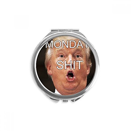 Presidente americano engraçado Great imagem de mão compacta espelho redondo vidro portátil de bolso
