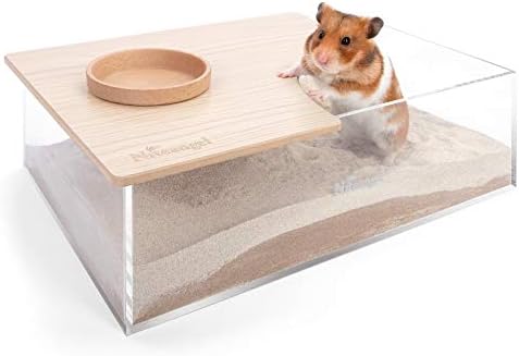 Niteangel Animal Bath Caixa: - Banho de areia de bicho de acrílico Casa de banho e recipiente de areia de escavação para hamsters