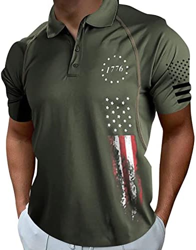 Camisas de pólo de bandeira dos EUA para homens 4 de julho camisetas patrióticas de verão Casual Mangas curtas Polos