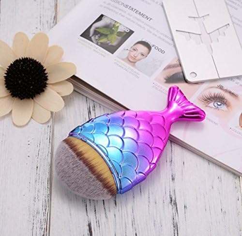 Mermaid Tail Shape Ultra Soft Makeup Brush Professional Nylon Hair Face Powder Foundation