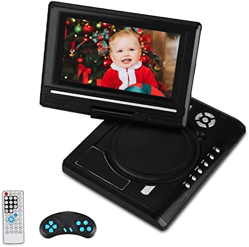 7 polegadas DVD portátil Player, Vbestlife Mini Car CD TV/função de jogo Glinivel 16: 9 Screen Large Memory com bateria recarregável para carro/casa/Outdoor