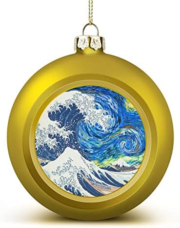 Starry Sky Japan Waves Bola de Natal Ornamentos pendurados XAMS Decoração de árvores para festa de férias
