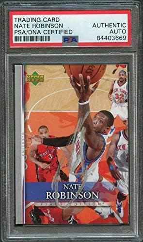 2007-08 Upper Deck Primeira edição #101 Nate Robinson assinado cartão Auto PSA Slabbed - Basketball Slabbed ROOKIE CARTS