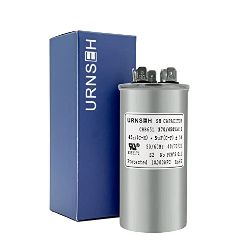 Urnseh 45+5 UF MFD ± 5% 370/450 Vac CBB65 Circular duplo Run Round Capacitor redondo para o capacitor de ar condicionado de ar