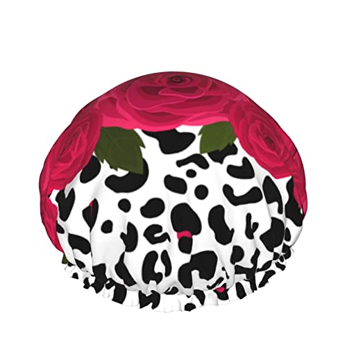 Mulheres reutilizáveis ​​hem de cabelo de cabelo estriado animal leopardo zebra rosa rosa dupla camada dupla à prova d'água
