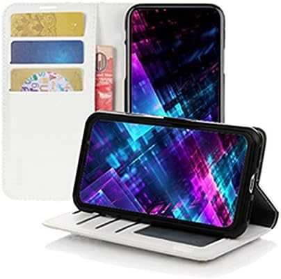 Fairy Art Crystal Cartlet Caixa de telefone compatível com o Samsung Galaxy A13 5G - Cross - White - 3D tampa de couro brilhante de glitter brilhante com protetor de tela e cordão de telefone com miçangas