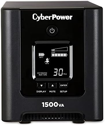 CyberPower OR1500PFCLCD PFC System UPS de onda senoidal, 1500VA/1050W, 8 pontos de venda, AVR, Mini-Tower