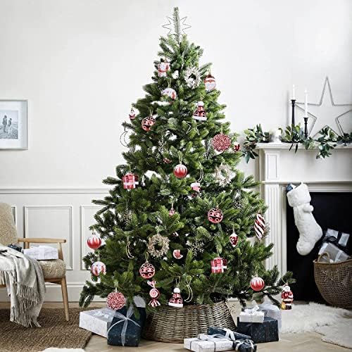 Lvydec 39pcs enfeites de bola de natal, enfeites de árvore de natal definidos com pequenos doces de caixa de presente de Santa e pintura temática de Natal para o Natal