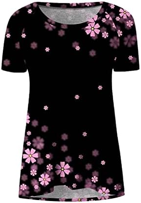Camisas para meninas outono de canto de verão de manga curta spandex spandex borboleta impressão camisas