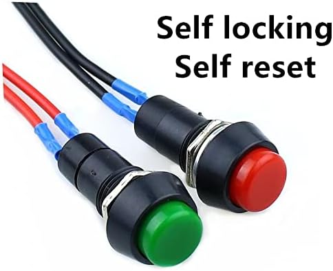 Neyens 1PCS PBS-11A 2PIN 12mm Red Lock Auto-bloqueio Off Push Botão Momentary Switch com cordão 3A 150V