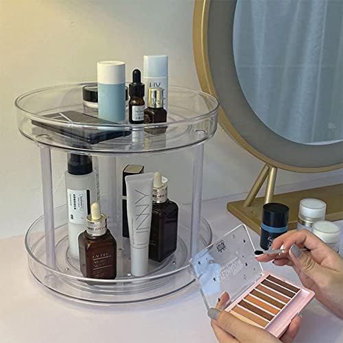 Fizzoqi Ins transparente Caixa de armazenamento cosmético de maquiagem de maquiagem giratória