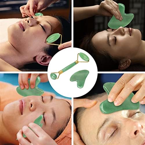 WTAIS MASSAGEM JADE ROLLER SLIM FACE DO CRISTAL DE RUBLEIA DE CELULITA GREEN 1PCS