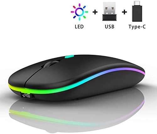 Mouse sem fio LED, mouse sem fio para computerr de mesa, mouse sem fio para MacBook Pro/Air/PC/Laptop ,, 2,4g portátil