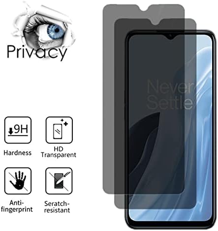 AISELAN para o OnePlus Nord N300 5G Vidro temperado anti-spy, [2 pcs] 9H Dinuidade Anti-arranhão Anti-Pereping Screen Protector Protector Film para OnePlus Nord N300 5G