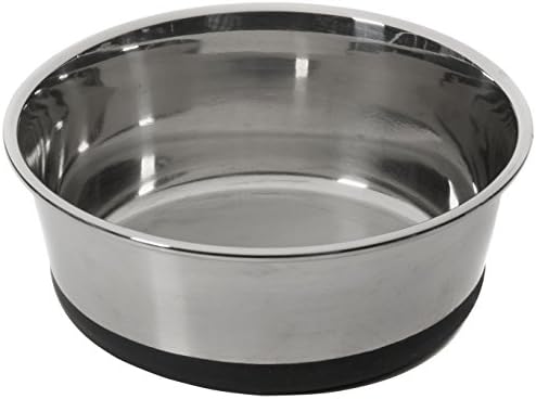 House of Paws Stainless Steel Bowl com base de silicone, pequena, preta