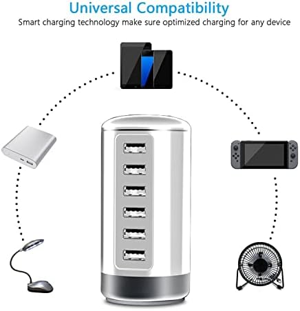 Estação de carregamento USB carregador USB 30W 6-porta USB Desktop Charging Station Hub Charger de parede para iPhone