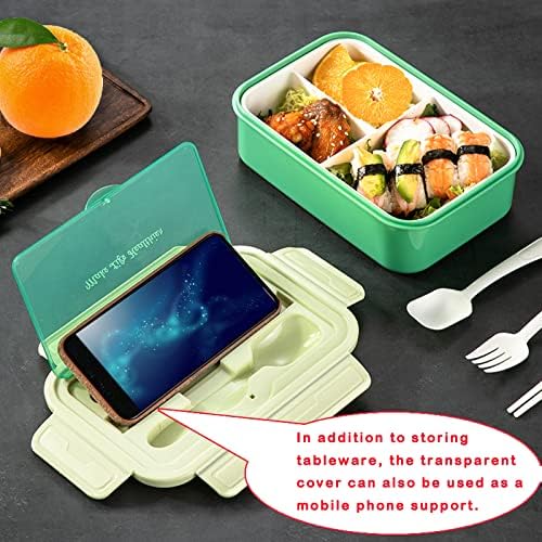 Caixas de bento de biuwing para adultos, lancheira de 1400 ml de bento para estudantes com utensílios, lancheira isolada, adequada