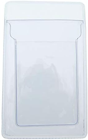 Protetor de bolso para serviço pesado com suporte de emblema de identificação vertical - Camisa de plástico transparente/embolsar