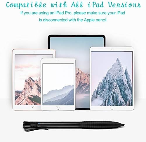 MEKO 2ª geração de 1,5 mm Pen de caneta ativa de caneta para iPad Apple Compatível com todos os celulares de tela sensível ao toque, tablets- preto