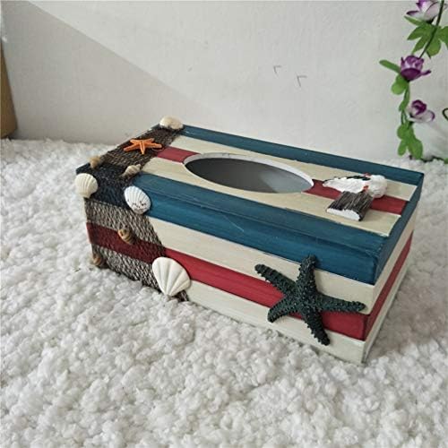 CABILOCK 1PC Mediterrâneo decorativo Caixa de lenço de lenço de papel Caixa de madeira Caixa de lenço de lenço de lenço de papel da caixa de lenços decorativos/organizador para banheiro