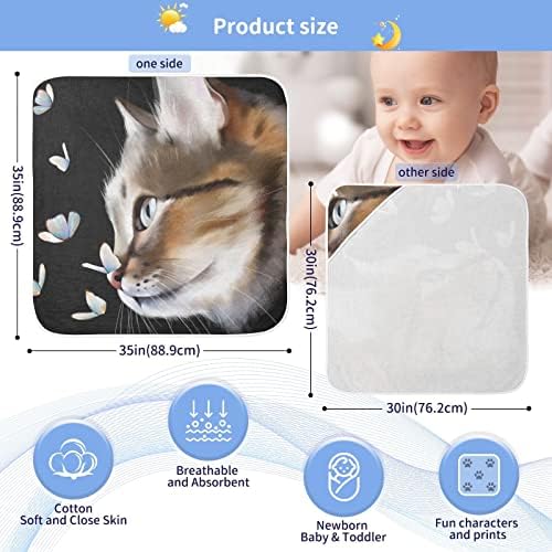 vvfelixl com capuz de bebê com capuz gato borboletas absorventes toalhas de bebê algodão toalha de banho macio para
