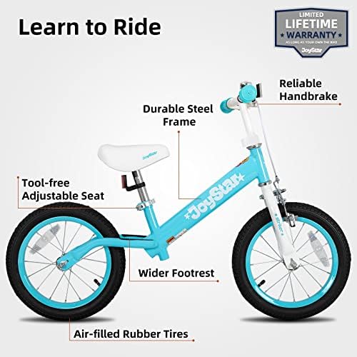 Joystar de bicicleta de equilíbrio de 14/16 polegadas para crianças e crianças de 3 a 8 anos de idade, meninos e