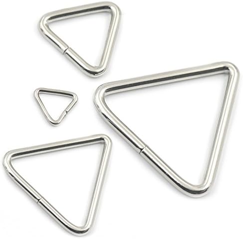 Bluemoona 25 PCs - Triângulos de 19mm 3/4 anéis de fivela de correia níquel
