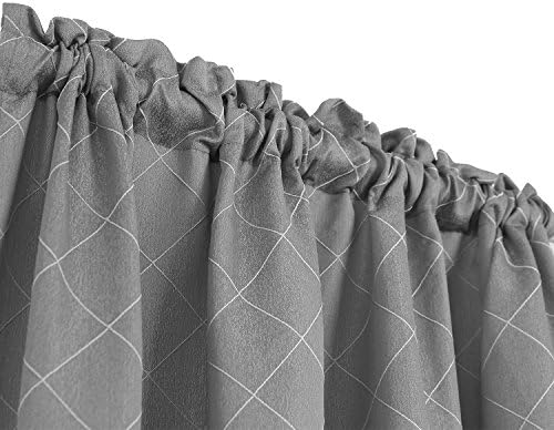 Deconovo Jacquard Trellis Luxuado Trellis padrão de bolso de bolso e cortinas para portas de vidro deslizantes, 52x84in, Grey-rombic