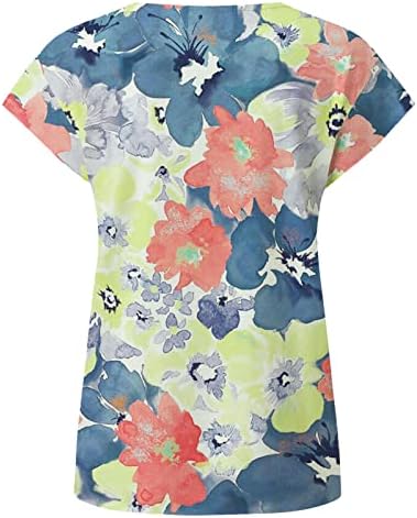 Camisas tshirts para mulheres fofas gráficas florais de manga curta t camisetas de tripulação camisas de verão casuais para mulheres