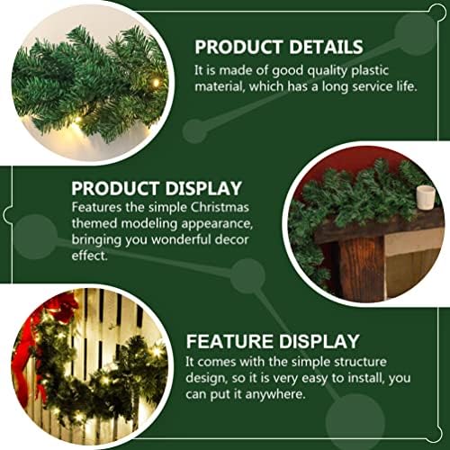 Garland de Natal de 9ft de 9ft com 30 luzes LEDs Artificial Natal Wreath Garland Garland Battery Powered for Front Stairs Firewards