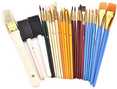 Conjunto de pincel ZJCHAO, Brush de desenho de tubo de liga de alumínio funcional de 25pcs para kits de pintura