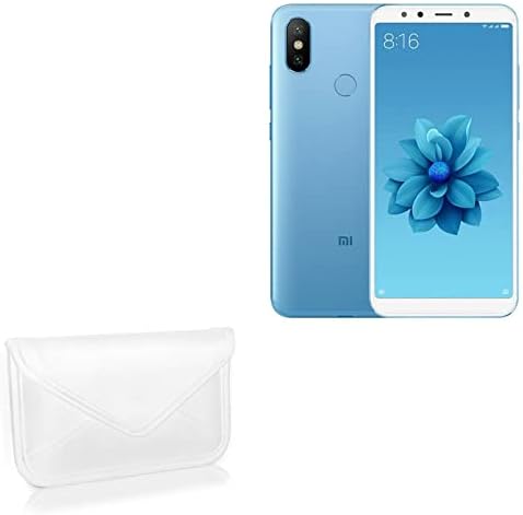 Caixa de ondas de caixa compatível com Xiaomi Mi A2 - Bolsa mensageira de couro de elite, design de envelope de capa de couro sintético para Xiaomi Mi A2 - Ivory White