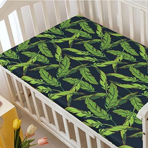 Jungle temas ajustada para mini folhas de berço, lençóis mini berços portáteis folhas de colchão de berço macias e elásticas ou lençol de criança, 24 x38, verde escuro e verde