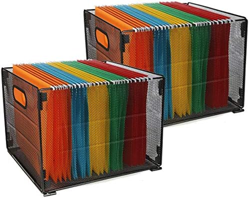 Caixa de pasta de arquivo de pacote 2 de pacote Samstar, caixa de caixas de caixa de arquivo de metal de malha, quadro