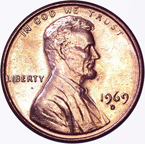 1969 D Lincoln Memorial Cent 1c Brilliant não circulado