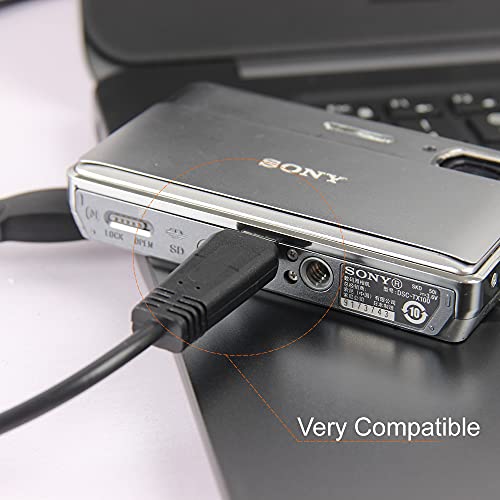 Substituição VMC-MD3 Cabo de carregamento USB compatível com a câmera digital Sony DSC-W350D W360 W380 W390 W570 TX100 TX66 H70 HX100 HX9 HX7 HX7V E MAIS
