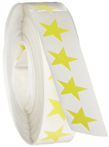 Roll Products 119-0053 Rótulo de estrela adesiva, diâmetro de 3/4 , para inventário e marcação, amarelo