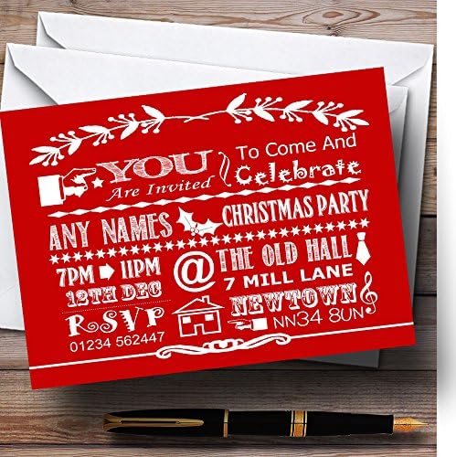 O card zoo vintage tintage tipografia personalizada de Natal/ano novo/convites de festa de férias