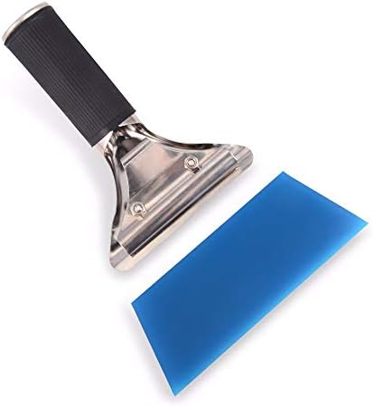 Sagasave Silicone Scheegee para porta de vidro do chuveiro, limpeza de janelas, lâmina de borracha azul pequena rodo para