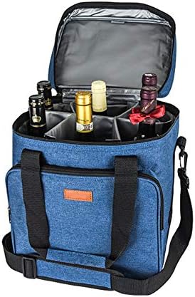 N / C Bolsa refrigeradora portátil e ecológica portátil com septo de vinho destacável e bolsa de gelo cheia de água, adequada
