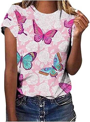 Ladies Fall Summer Camise de algodão Camiseta de manga curta Crega da tripulação Blusa básica casual Camiseta para meninas adolescentes