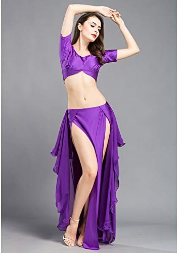 Traje de dança da barriga de Smeela real definido para mulheres dança de barriga e vestidos de dança de saia de chiffon, tamanho,